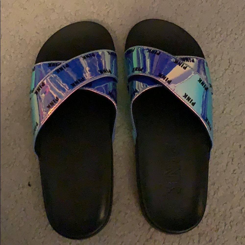 Iridescent PINK Slides Sandals